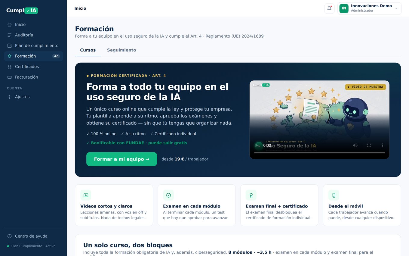 Formación online en uso seguro de la IA para la plantilla